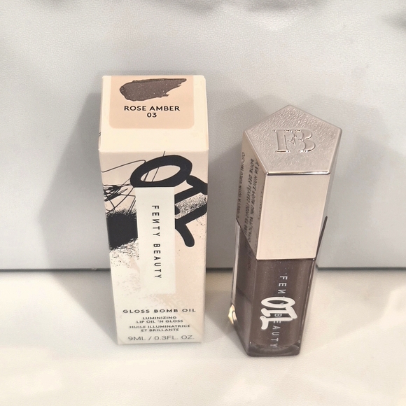 Fenty Gloss Bomb Oil Luminizing Lip Oil 'N Gloss In Rose Amber 9ml - NEW IN BOX - Picture 4 of 4